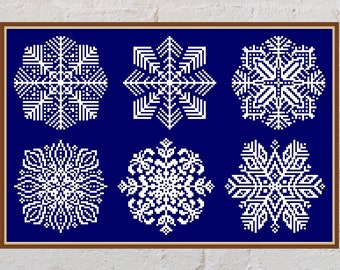 Cross stitch pattern Snowflakes #2, winter cross stitch, monochrome embroidery, Christmas cross stitch,digital PDF file,sampler cross stitch