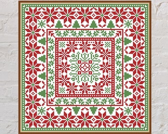 Cross stitch pattern Christmas Pillow, Christmas cross stitch, holiday embroidery, Christmas decor, cushion design, PDF, Christmas ornament