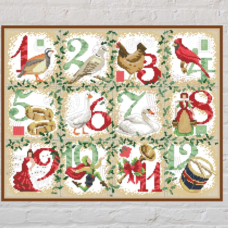 12 Days of Christmas Cross Stitch - Etsy