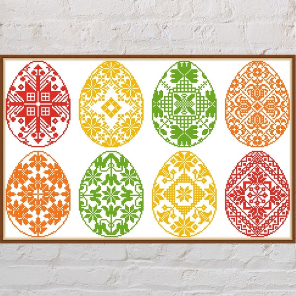 Easter Egg Cross Stitch Pattern - Etsy