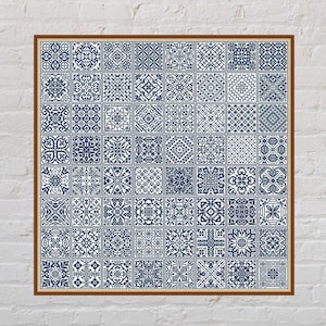 Cross stitch pattern Squares #3, sampler cross stitch, cushion design, monochrome embroidery, carpet cross stitch, PDF file, printable