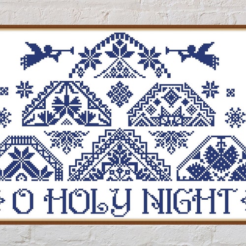 Cross Stitch Pattern Merry Christmas Quaker Sampler Etsy