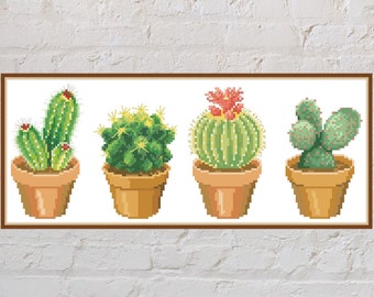 Cross stitch pattern Cactus Sampler #2, plant cross stitch, nature embroidery, printable cross stitch, digital PDF file, flower cross stitch