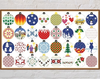 Cross stitch pattern Christmas Ornaments #7, Christmas cross stitch, holiday embroidery, Christmas decorations, Christmas Tree, PDF file