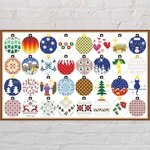Cross stitch pattern Christmas Ornaments #7, Christmas cross stitch, holiday embroidery, Christmas decorations, Christmas Tree, PDF file
