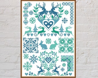 クロスステッチパターン ウィンターサンプラー、クエーカークロス