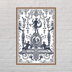Cross stitch pattern Ancient Greece, antique cross stitch, monochrome embroidery, PDF file, printable cross stitch, large cross stitch