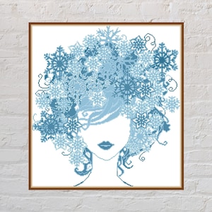 Cross stitch pattern Lady Winter, woman cross stitch, winter cross stitch, seasons embroidery, digital PDF file, printable cross stitch