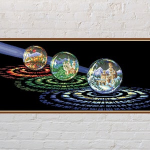 Cross stitch pattern Magic Seasons, nature cross stitch, castle cross stitch, seasons embroidery, summer, autumn, winter, PDF, landscape