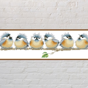 Cross stitch pattern Bird Song #2, nature counted cross stitch, birds embroidery, cute cross stitch, PDF file, printable cross stitch