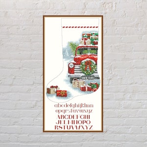 Cross stitch pattern Christmas Stocking #4, holiday cross stitch, Christmas cross stitch, digital PDF file, Christmas alphabet, printable