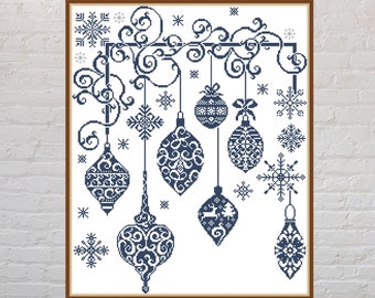 Cross stitch pattern Christmas Ornaments #2, Christmas cross stitch, holiday embroidery, Christmas decorations, sampler cross stitch, PDF