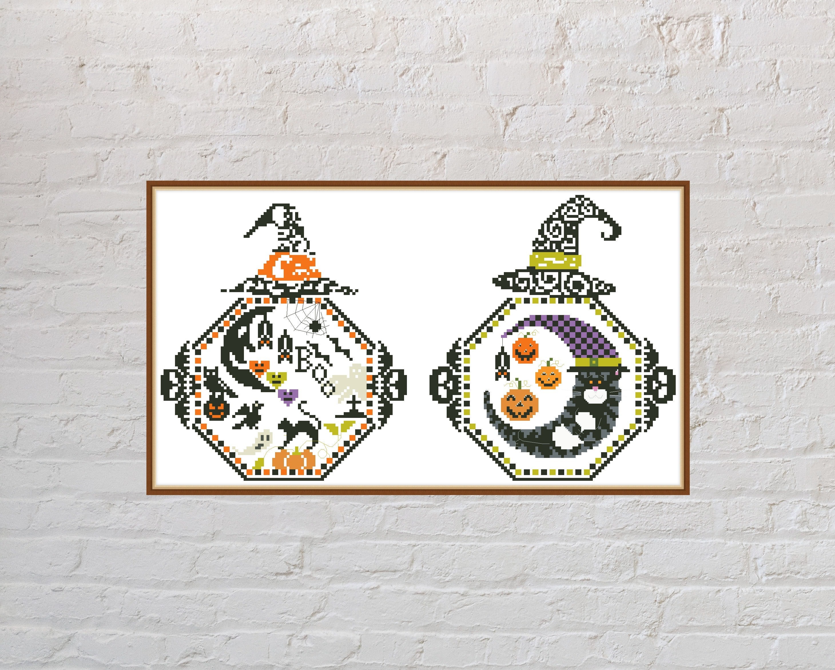 Cross Stitch Pattern Halloween Decor Halloween Cross Stitch Etsy