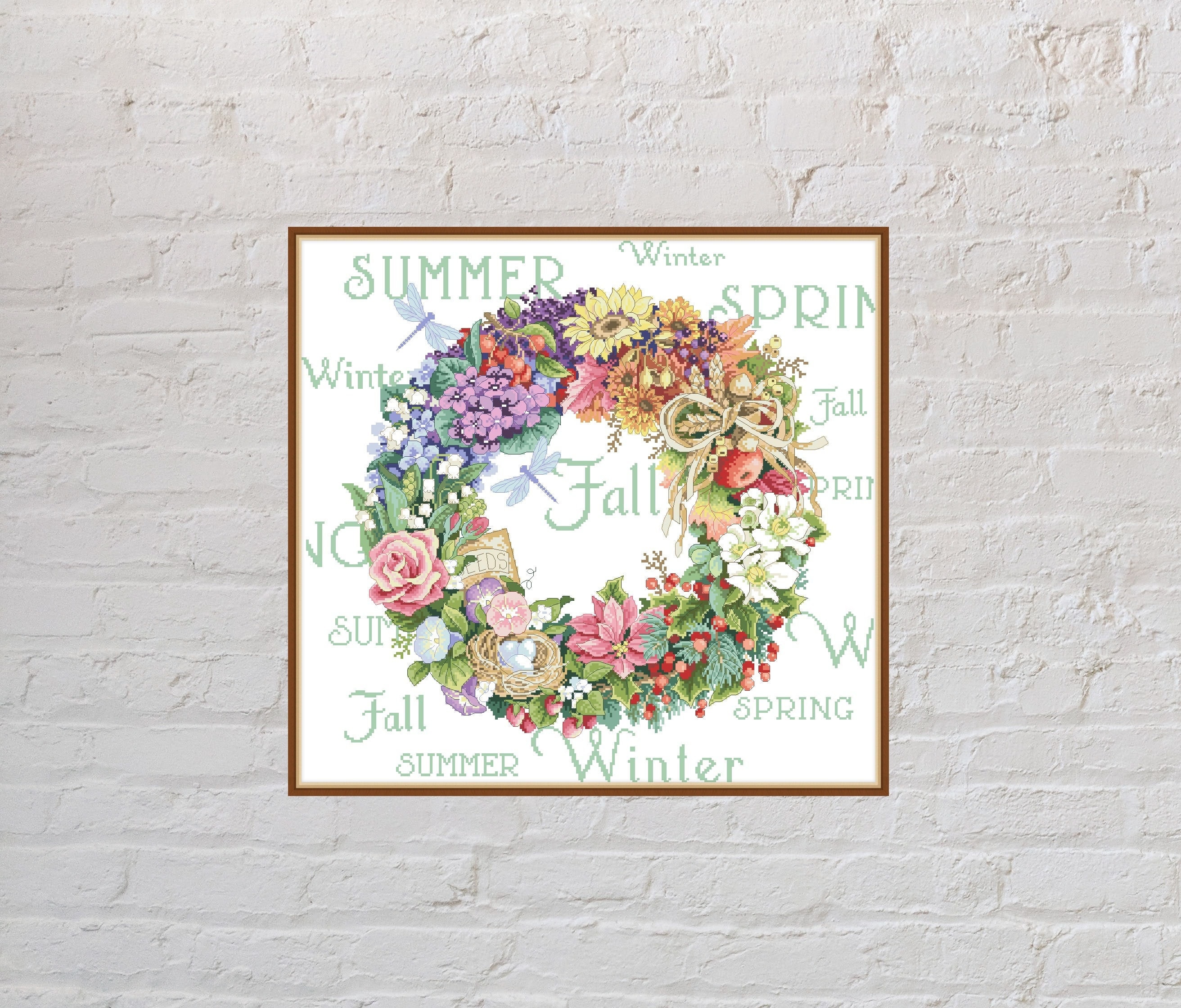 DIM クロスステッチキット Wreath Of All Seasons  Dimensions Needlecrafts Counted Cross Stitch Wreath Of All Seasons ディメ Dimensions® Wreath of All Seasons Counted Cross Stitch Kit