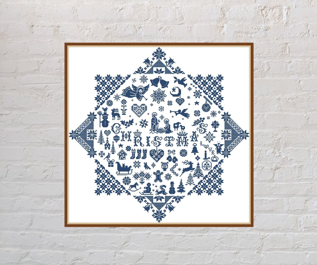 Cross Stitch Pattern Quaker Christmas 3, Quaker Sampler, Christmas