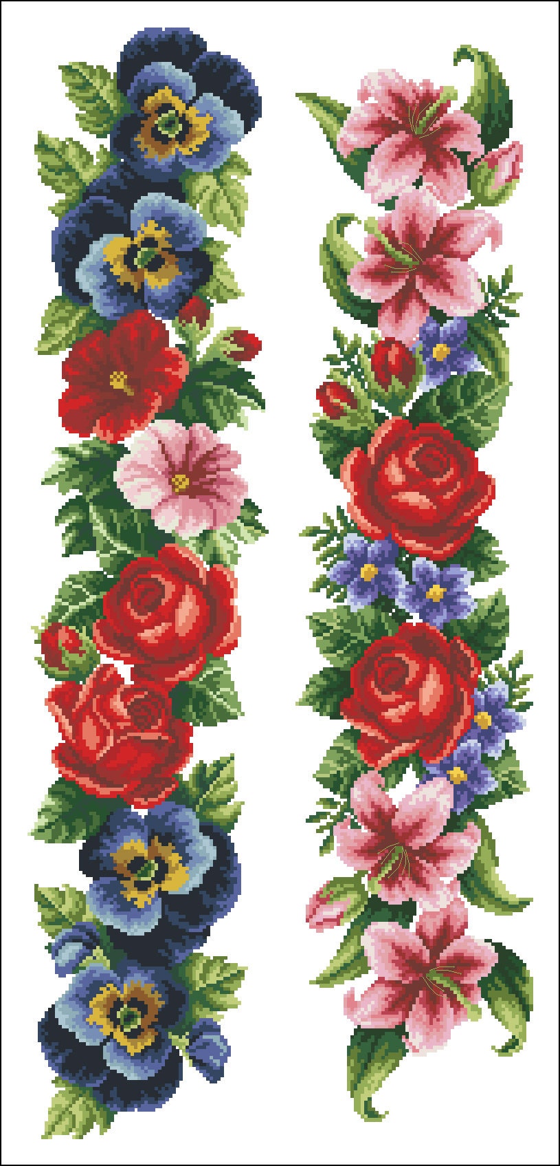 Cross Stitch Pattern Garden Flowers 4 Floral Cross Stitch Etsy UK