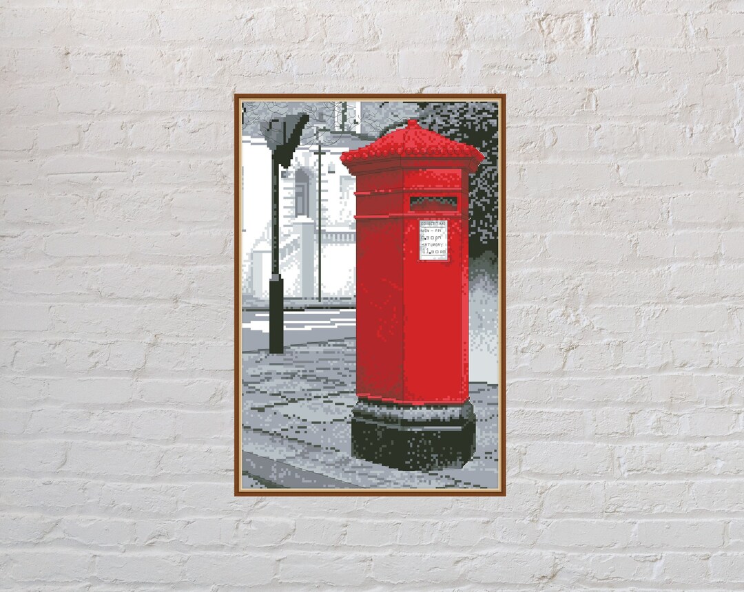 Cross Stitch Pattern Vintage Postal Box, City Cross Stitch Chart ...