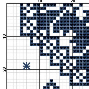 Pu&ograve; includere: Un design di pixel art in bianco e nero a forma di cuore con un contorno blu. Il cuore &egrave; composto da piccoli quadrati neri ed &egrave; circondato da una griglia di quadrati bianchi.