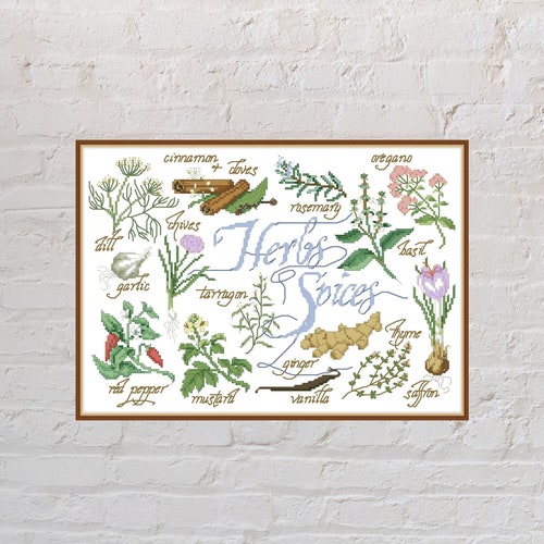 Cross Stitch Pattern Herbs and Spices Sampler Cross Stitch Etsy