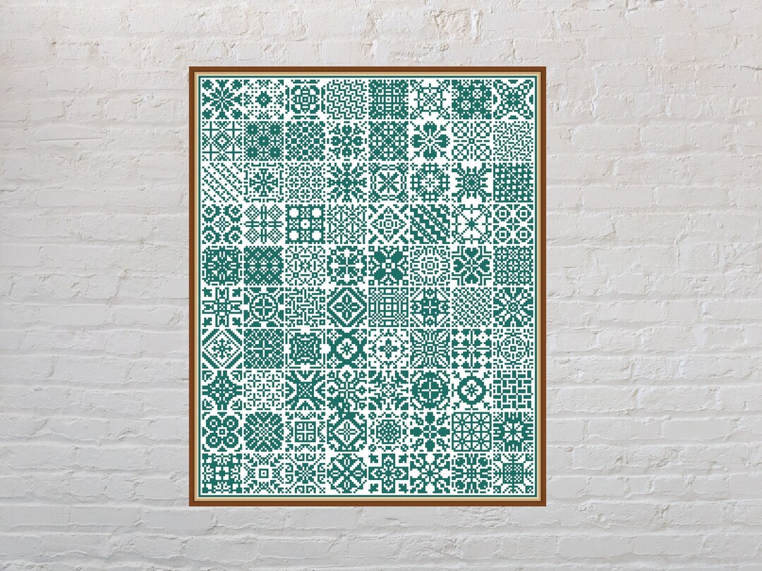 Cross Stitch Pattern Squares #7, Sampler Cross Stitch, Cushion Design ...