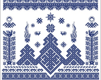 Cross Stitch Pattern Mokosh #3, Slavic Goddess, Mother Earth Cross