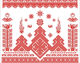 Cross Stitch Pattern Mokosh #3, Slavic Goddess, Mother Earth Cross