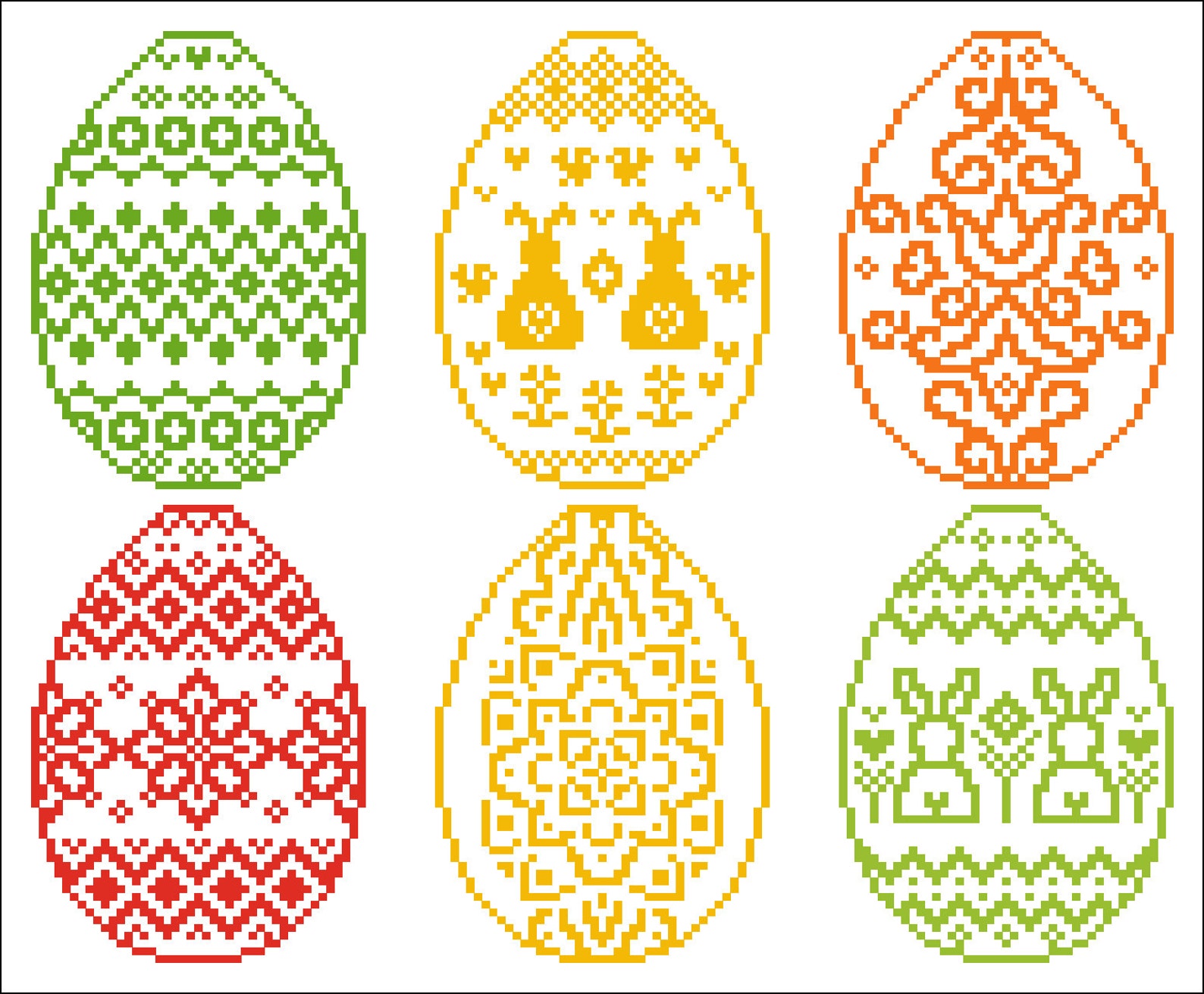 Cross Stitch Pattern Easter Eggs #3, Pysanky Cross Stitch, Ukrainian ...