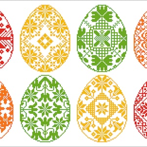 Cross Stitch Pattern Easter Eggs #5, Pysanky Cross Stitch, Ukrainian ...