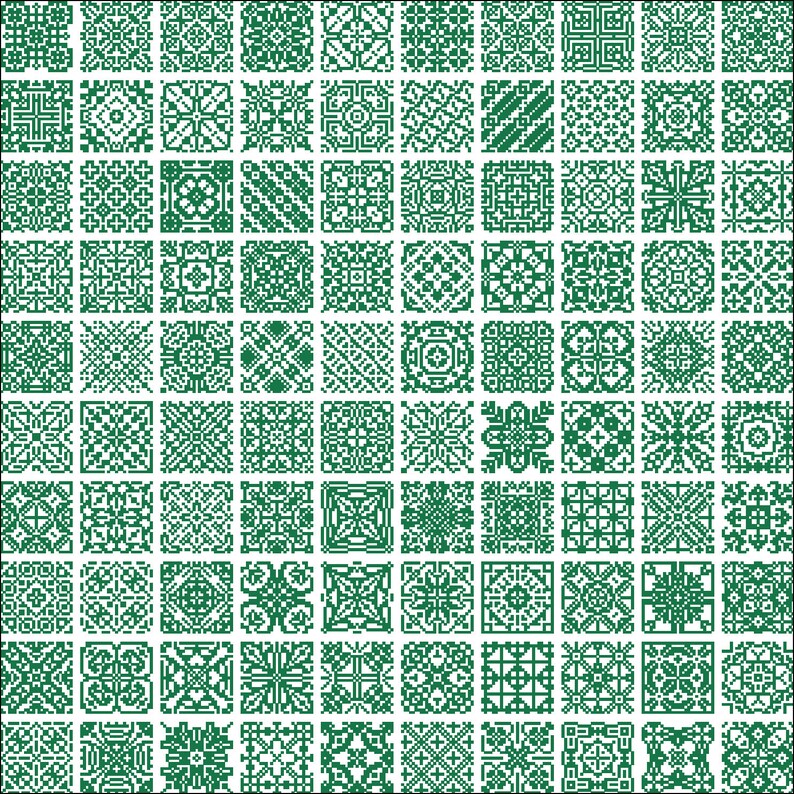 Cross Stitch Pattern Squares #6, Sampler Cross Stitch, Cushion Design ...