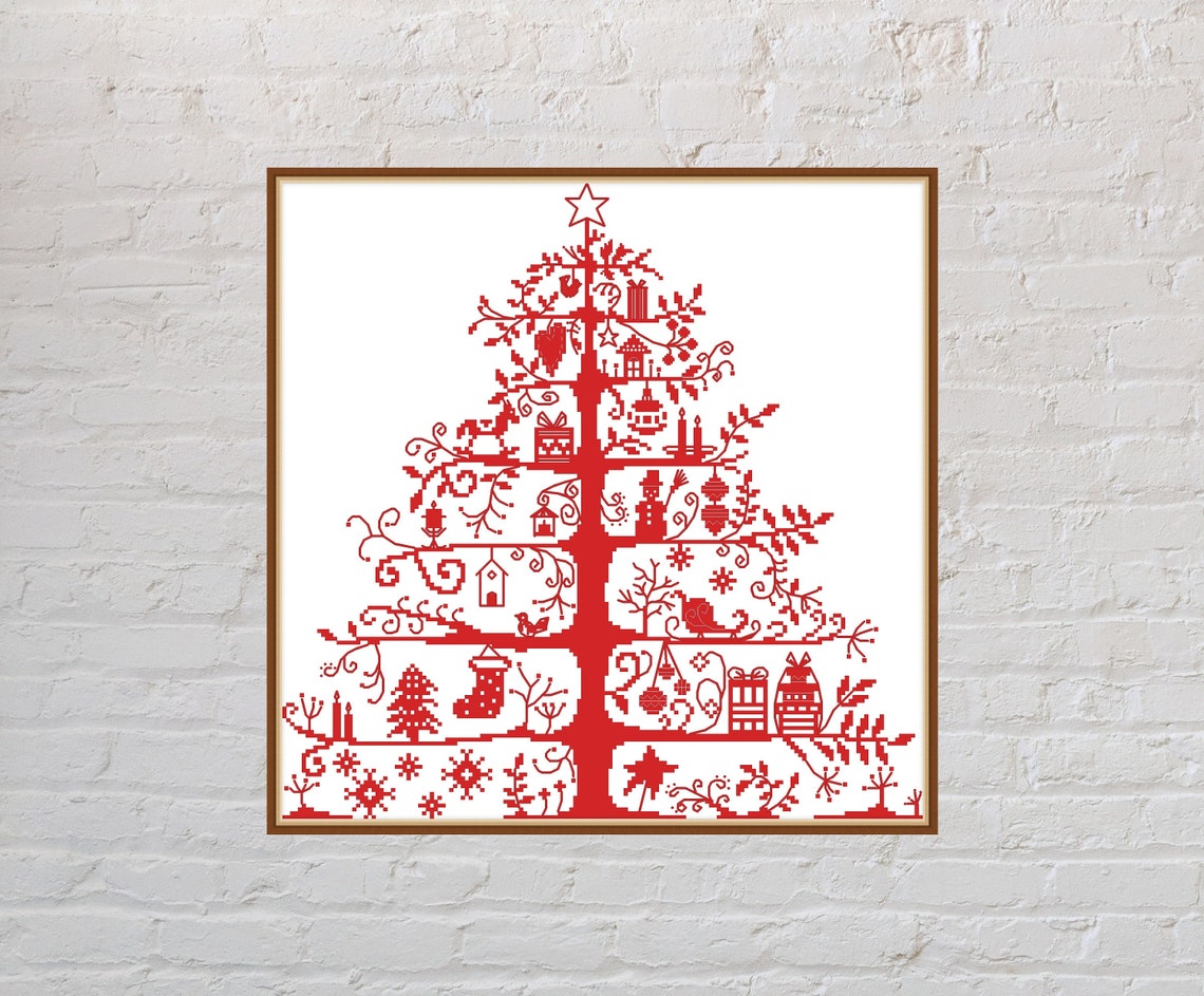 Cross Stitch Pattern Christmas Tree, Christmas Cross Stitch, Holiday ...