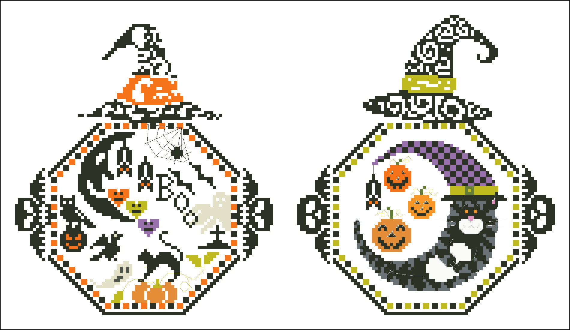 Cross Stitch Pattern Halloween Decor Halloween Cross Stitch Etsy