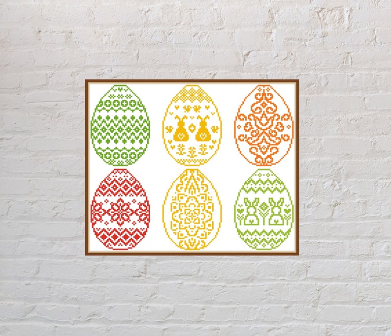 Cross Stitch Pattern Easter Eggs #3, Pysanky Cross Stitch, Ukrainian ...