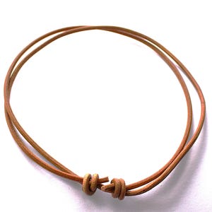 Tan Prawdziwa Skórzana Choker Podwójny Sznurek Unisex Ręcznie Robiony Naszyjnik Biżuteria - Opcjonalne Zawieszki zdjęcie 1