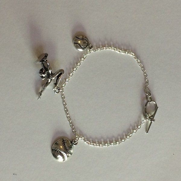 Silver Handmade Charm Bracelet Olympics 2020