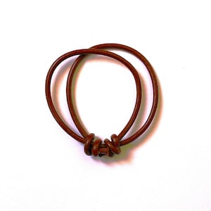 Leather Light Brown Double Cord Bracelet Unisex Handmade
