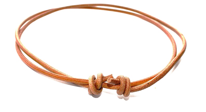 Tan Prawdziwa Skórzana Choker Podwójny Sznurek Unisex Ręcznie Robiony Naszyjnik Biżuteria - Opcjonalne Zawieszki zdjęcie 2