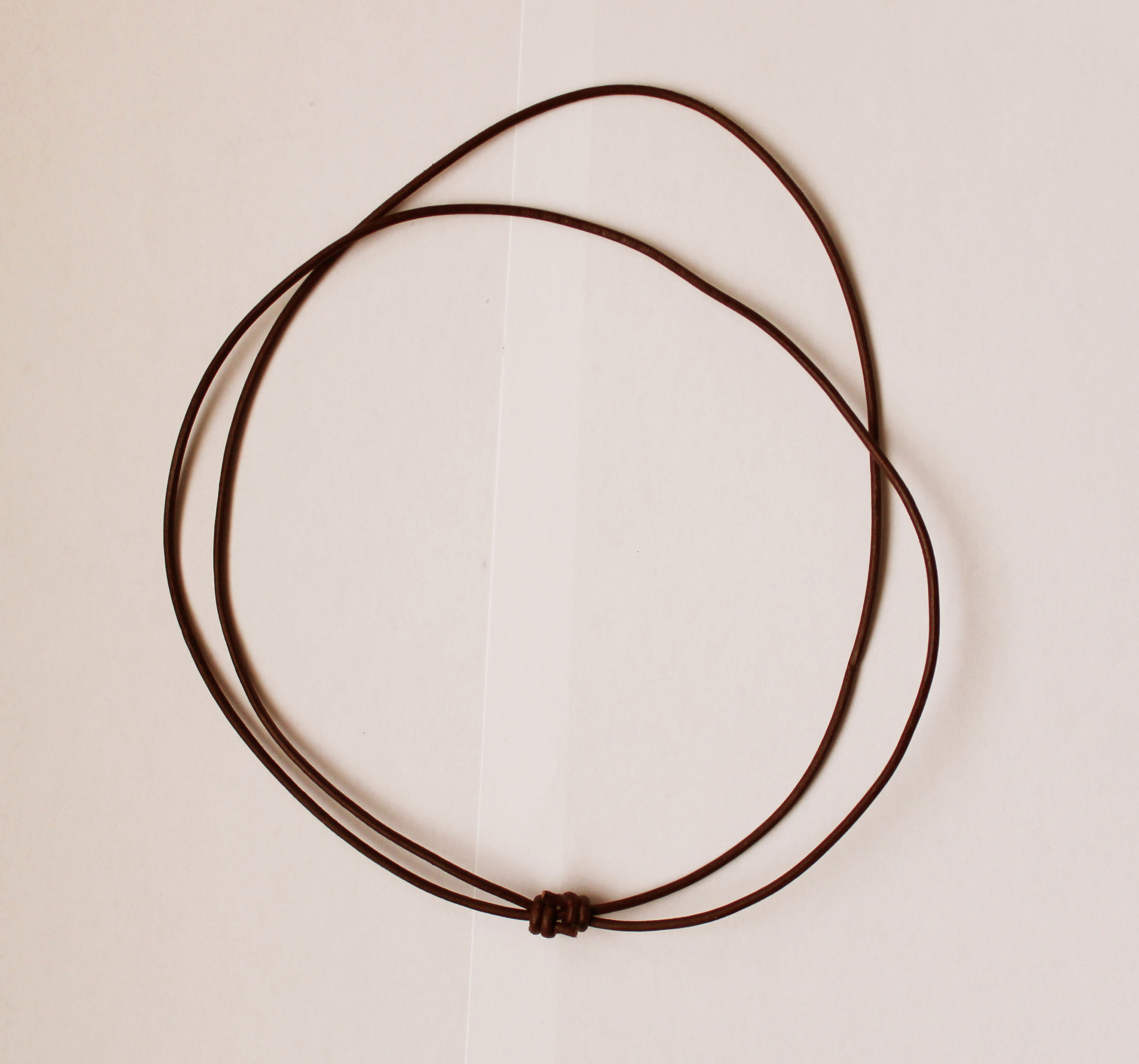 Collana Girocollo In Pelle Nera Marrone Con Corda Intrecciata - Foto 14