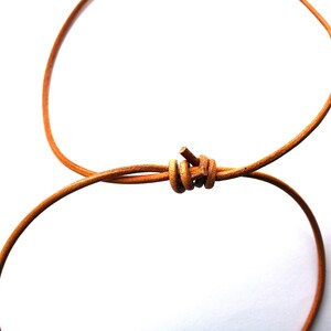 Tan Prawdziwa Skórzana Choker Podwójny Sznurek Unisex Ręcznie Robiony Naszyjnik Biżuteria - Opcjonalne Zawieszki zdjęcie 3