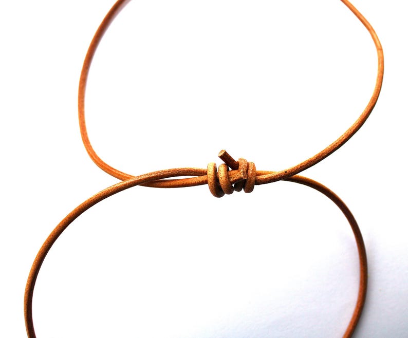 Tan Prawdziwa Skórzana Choker Podwójny Sznurek Unisex Ręcznie Robiony Naszyjnik Biżuteria - Opcjonalne Zawieszki zdjęcie 3