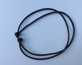Naszyjnik choker z prawdziwej skóry w kolorze brązowym, regulowany, z podwójnym sznurkiem, unisex