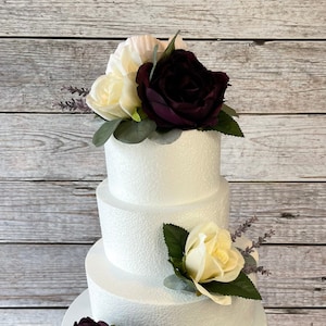 Lavendar & Rose Wedding Cake Topper, Wedding Cake Decoration, Wedding Cake Flowers, Birthday Cake Topper, Bridal Shower Decoration