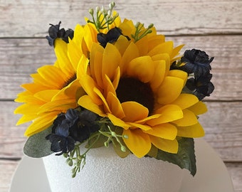 Sunflower Wedding Cake Topper, Wedding Cake Decoration, Wedding Cake Flowers, Small Centerpiece, Lantern Flowers