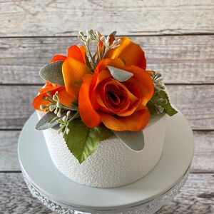 Orange Rose Wedding Cake Topper, Fall Wedding Cake Topper, Halloween Cake Topper, Wedding Cake Flowers, 1st Birthday Cake, Flowers for Cake