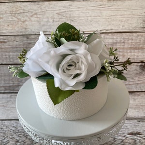 White Rose Wedding Cake Topper, Wedding Cake Decoration, Wedding Cake Flowers, Small Centerpiece, Lantern Flowers