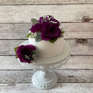 Purple Rose Wedding Cake Topper, Wedding Cake Decoration, Wedding Cake Flowers,1st Birthday Cake Smash Cake Topper, Bridal Shower Cake