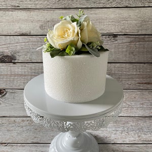 Rose Wedding Cake Topper, Eucalyptus, Lamb&#39;s Ear, Birthday Cake Topper, Wedding Cake Flowers, Small Centerpiece, Multiple Colors Available