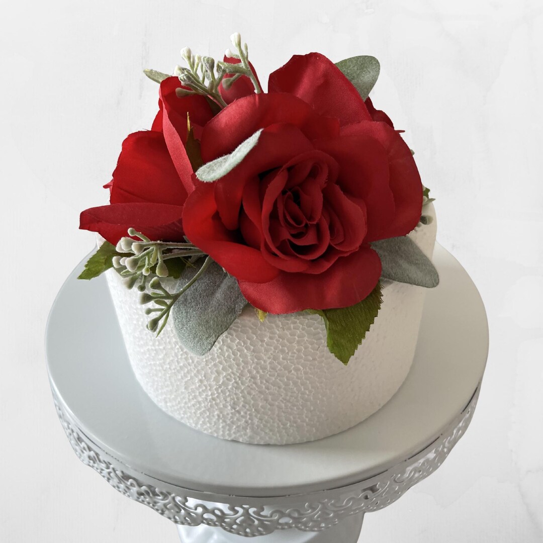 Red Roses Printable Cake Topper Red Rose Wedding Cake Topper, Valentine's Day Cake Topper, Wedding Cake ...