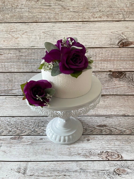 Purple Rose Wedding Cake Topper Wedding Cake Decoration Etsy