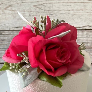 1st Birthday Cake Topper, Smash Cake Topper, Hot Pink Rose Wedding Cake Topper, Wedding Cake Decoration, Wedding Cake Flowers