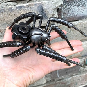 アートメタルスチームパンクスパイダー彫刻、置物
